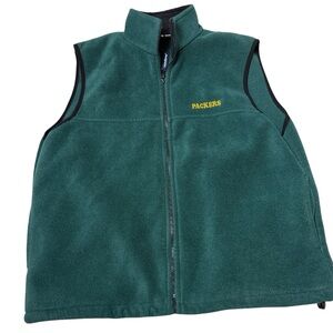 Landway Green Bay Packers vest green fleece zip up vest